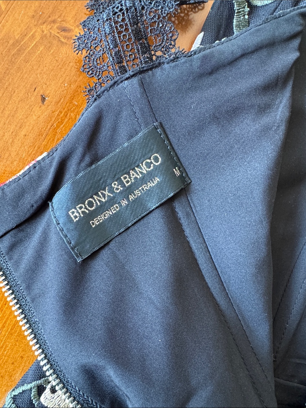 Bronx and Banco Black Midi Dress with Multicolor Floral Embroidery - Picture 7 of 10